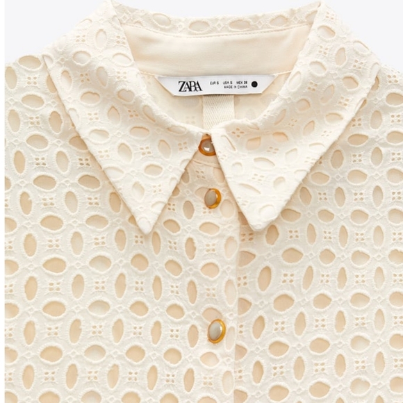 Zara Shirt Dress Maxi L/XL Cream/Off White - Picture 2 of 10